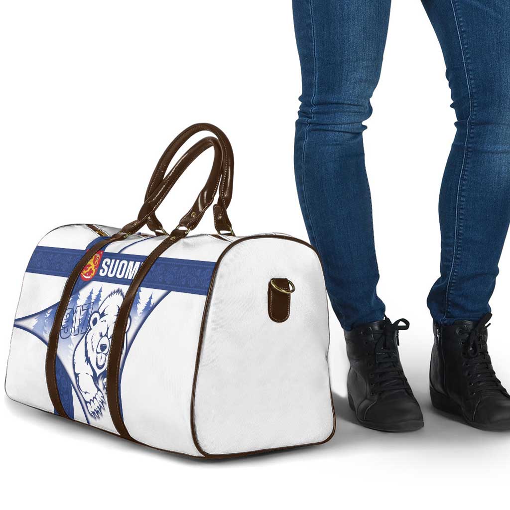 Finland Independence Day Travel Bag Suomi 1917 Proud Flag Finnish Folk Pattern - Wonder Print Shop