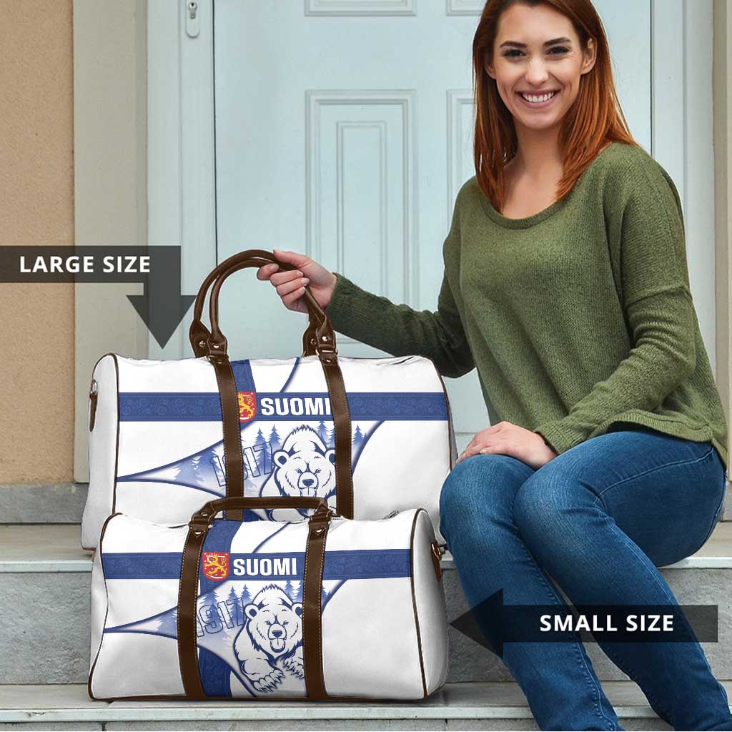 Finland Independence Day Travel Bag Suomi 1917 Proud Flag Finnish Folk Pattern - Wonder Print Shop