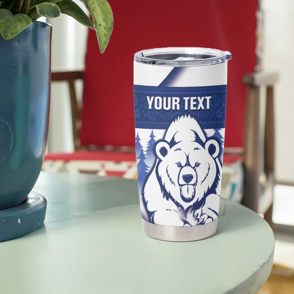 Personalised Finland Independence Day Tumbler Cup Suomi 1917 Proud Flag Finnish Folk Pattern - Wonder Print Shop