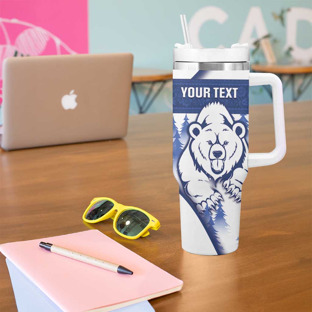 Personalised Finland Independence Day Tumbler With Handle Suomi 1917 Proud Flag Finnish Folk Pattern - Wonder Print Shop