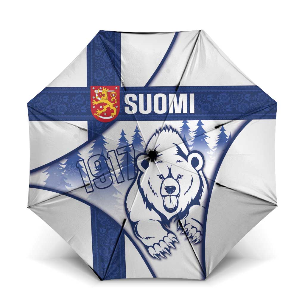 Finland Independence Day Umbrella Suomi 1917 Proud Flag Finnish Folk Pattern - Wonder Print Shop