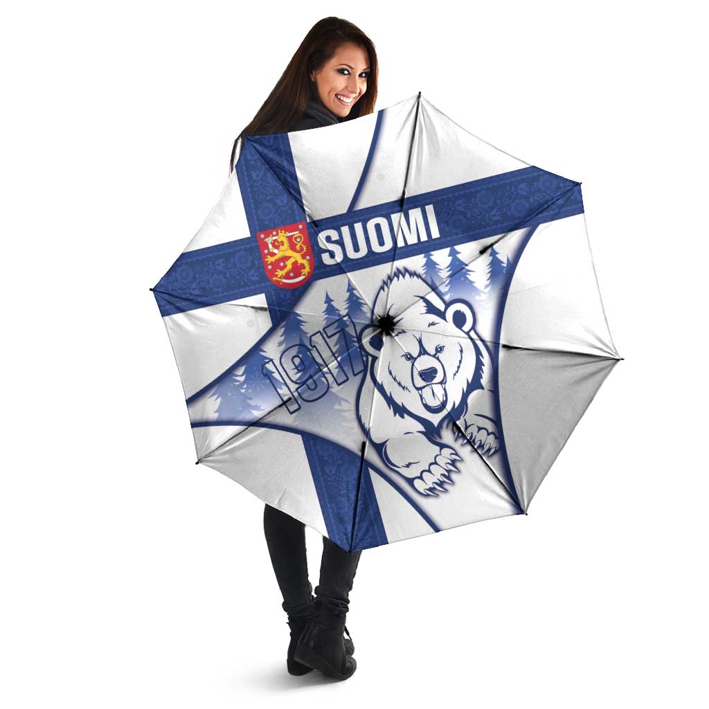 Finland Independence Day Umbrella Suomi 1917 Proud Flag Finnish Folk Pattern - Wonder Print Shop