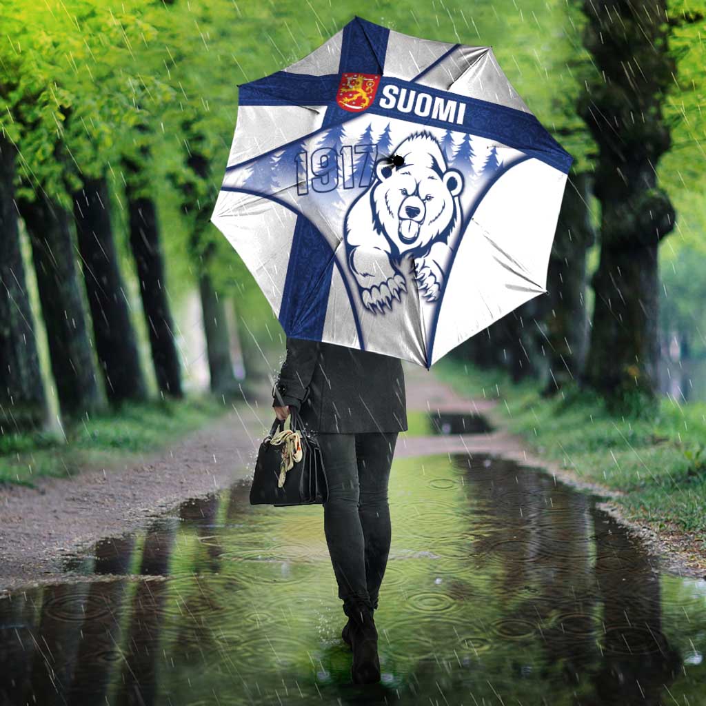 Finland Independence Day Umbrella Suomi 1917 Proud Flag Finnish Folk Pattern - Wonder Print Shop