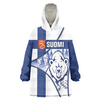 Personalised Finland Independence Day Wearable Blanket Hoodie Suomi 1917 Proud Flag Finnish Folk Pattern - Wonder Print Shop