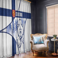 Finland Independence Day Window Curtain Suomi 1917 Proud Flag Finnish Folk Pattern - Wonder Print Shop