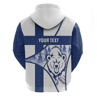 Personalised Finland Independence Day Zip Hoodie Suomi 1917 Proud Flag Finnish Folk Pattern - Wonder Print Shop