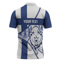 Personalised Finland Independence Day Zipper Polo Shirt Suomi 1917 Proud Flag Finnish Folk Pattern - Wonder Print Shop