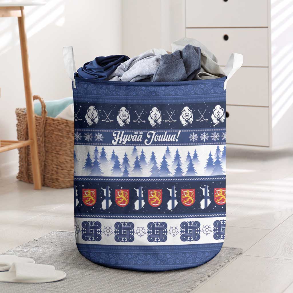 Finland Christmas Laundry Basket Suomen Tasavalta Hyvaa Joulua - Wonder Print Shop