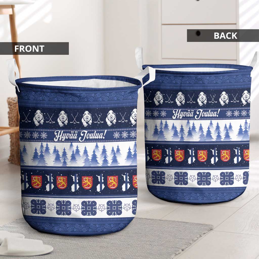 Finland Christmas Laundry Basket Suomen Tasavalta Hyvaa Joulua - Wonder Print Shop