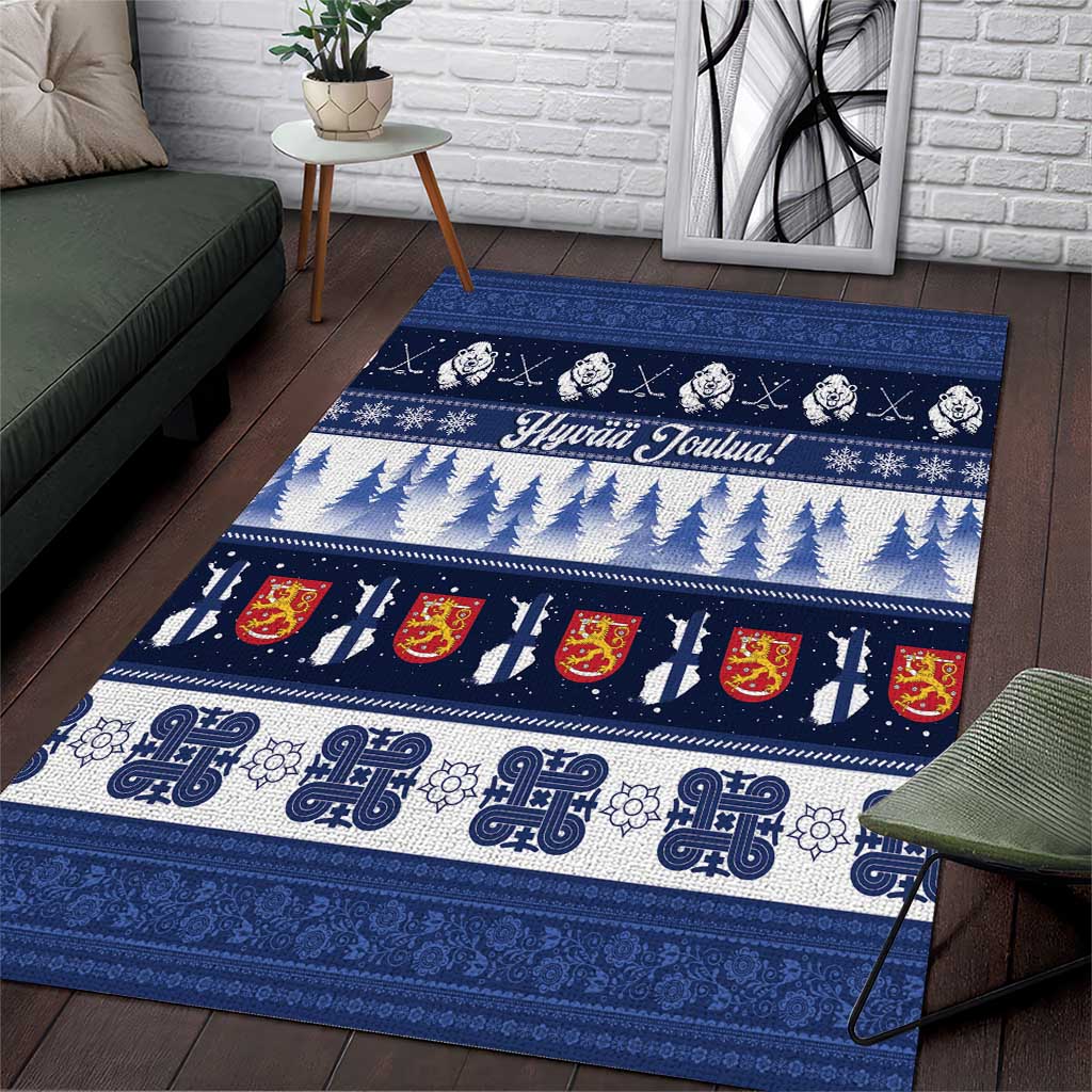 Finland Christmas Area Rug Suomen Tasavalta Hyvaa Joulua - Wonder Print Shop