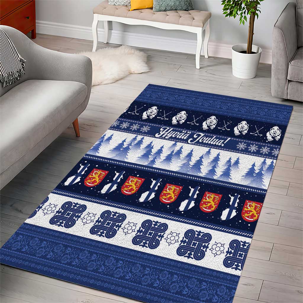 Finland Christmas Area Rug Suomen Tasavalta Hyvaa Joulua - Wonder Print Shop