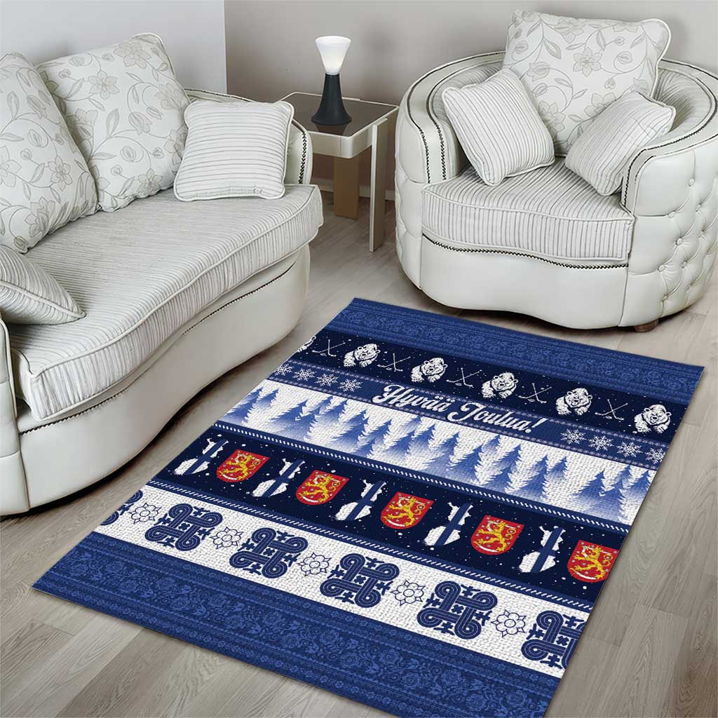 Finland Christmas Area Rug Suomen Tasavalta Hyvaa Joulua - Wonder Print Shop