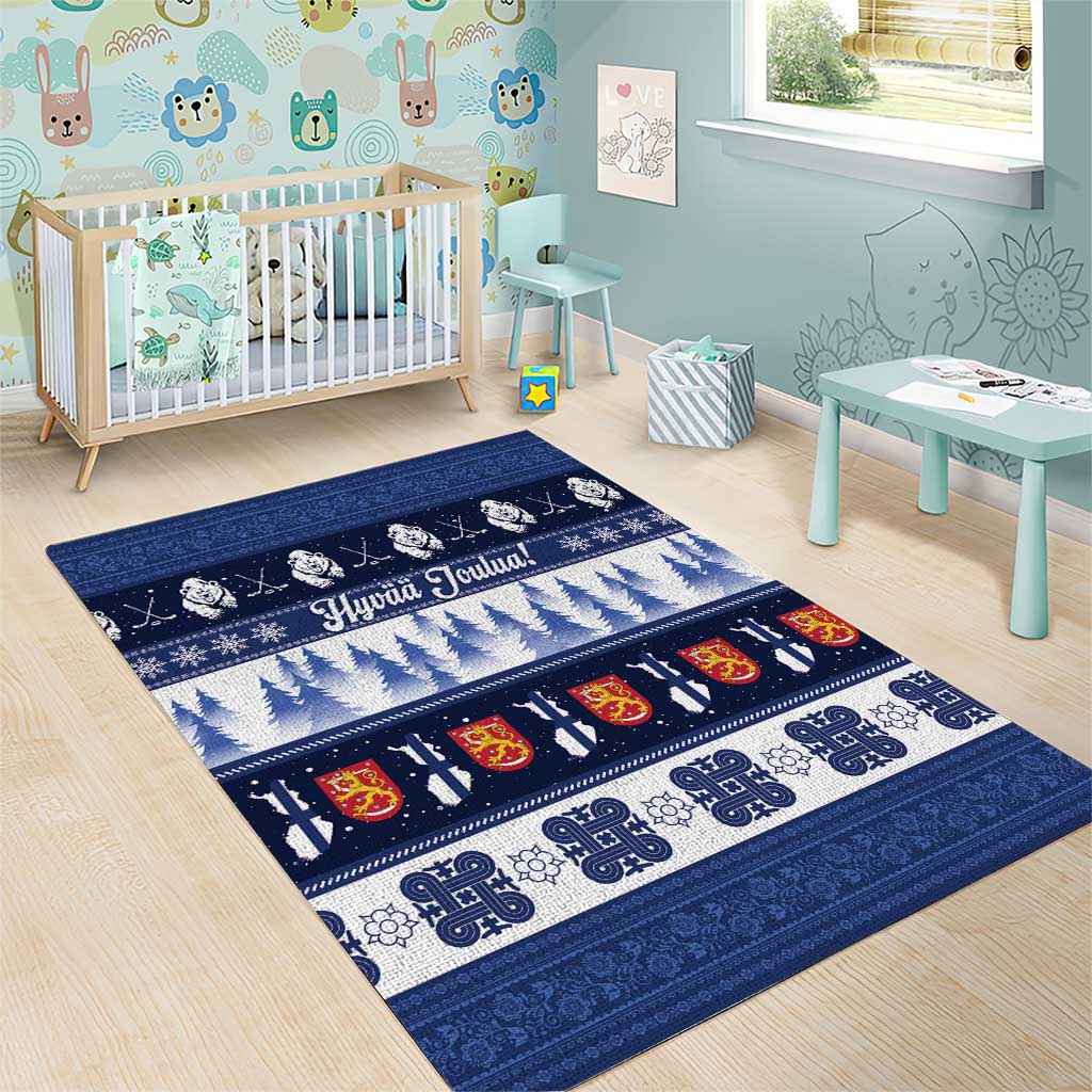 Finland Christmas Area Rug Suomen Tasavalta Hyvaa Joulua - Wonder Print Shop