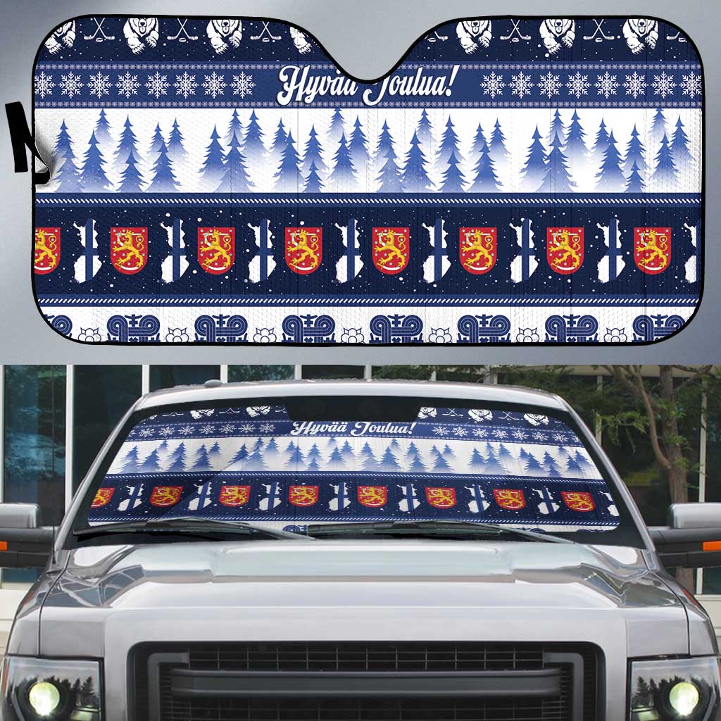Finland Christmas Auto Sun Shade Suomen Tasavalta Hyvaa Joulua - Wonder Print Shop