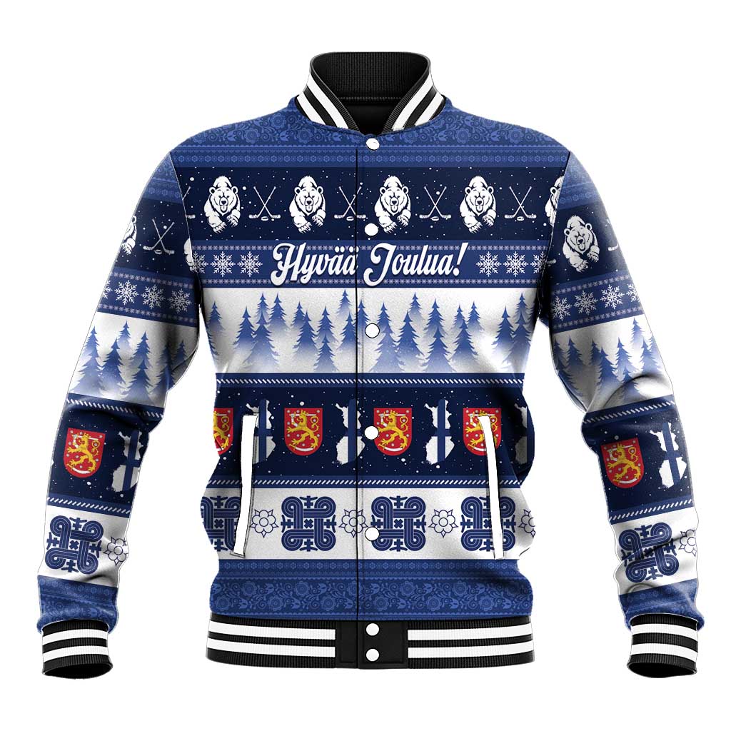 Finland Christmas Baseball Jacket Suomen Tasavalta Hyvaa Joulua - Wonder Print Shop