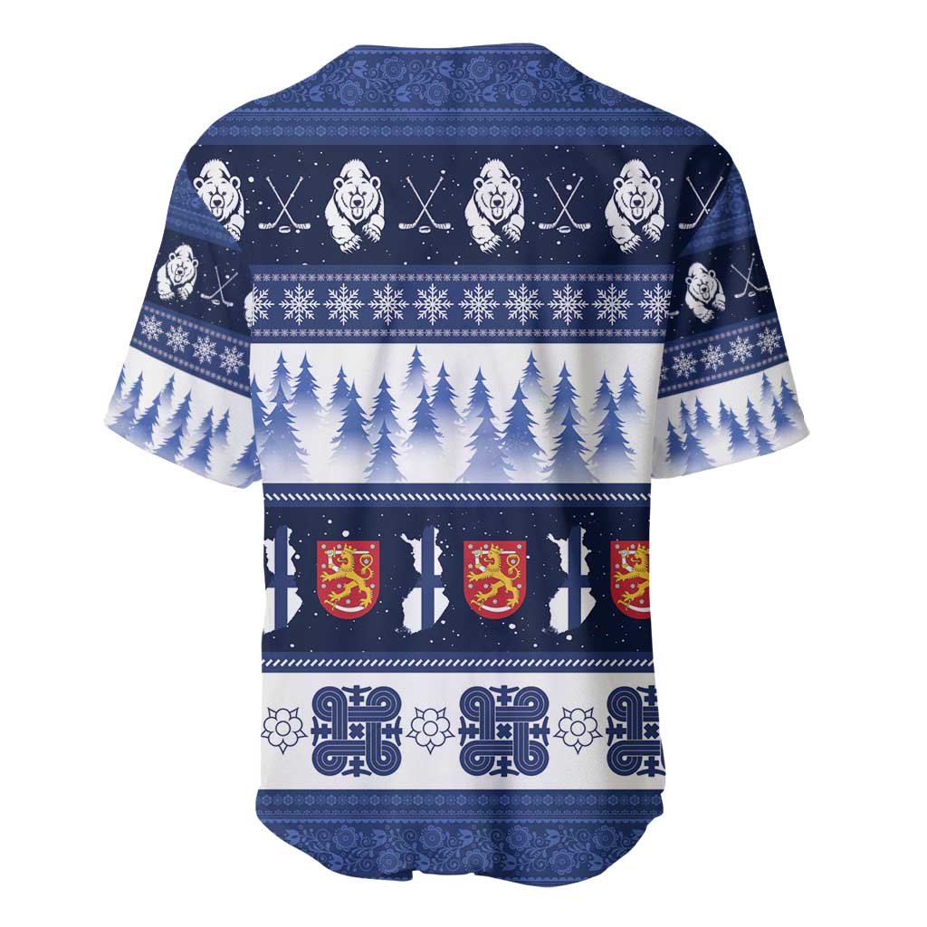 Finland Christmas Baseball Jersey Suomen Tasavalta Hyvaa Joulua - Wonder Print Shop