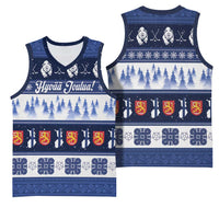 Finland Christmas Basketball Jersey Suomen Tasavalta Hyvaa Joulua - Wonder Print Shop