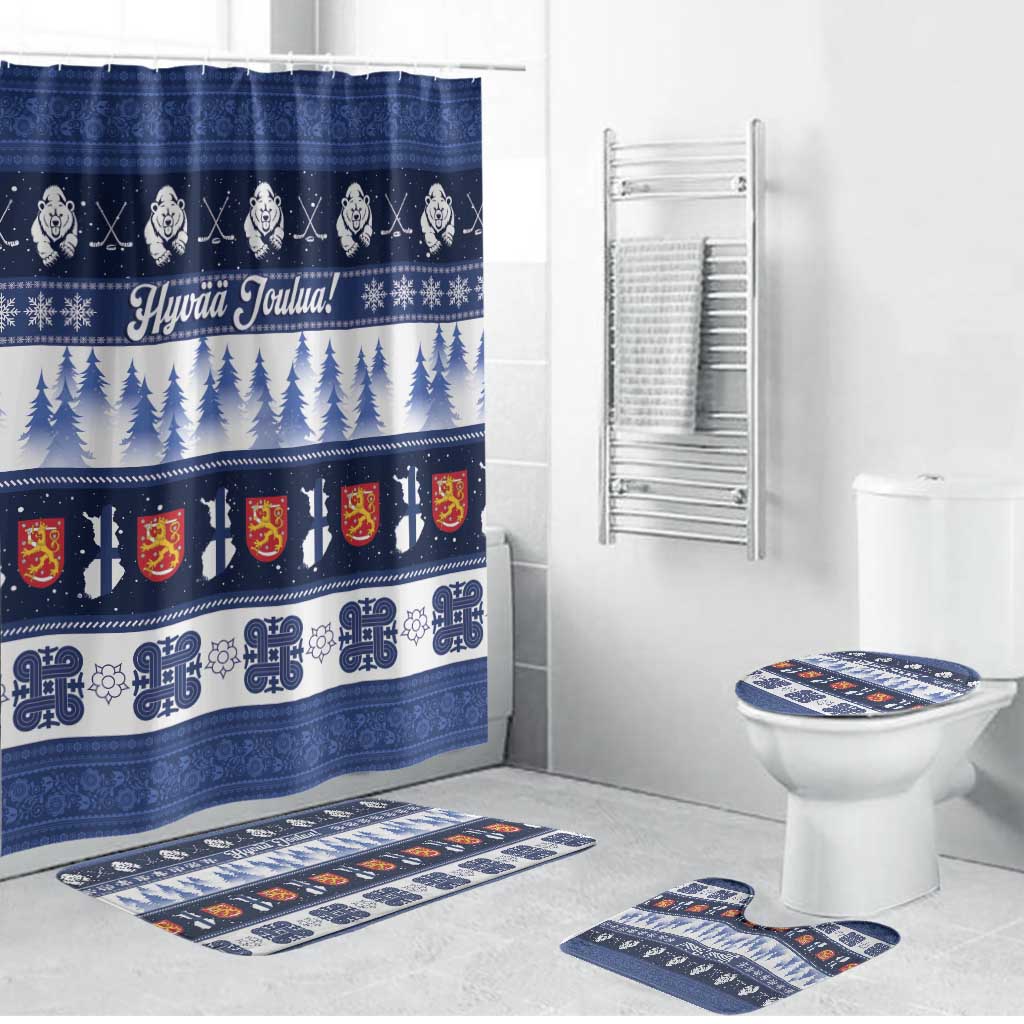 Finland Christmas Bathroom Set Suomen Tasavalta Hyvaa Joulua - Wonder Print Shop