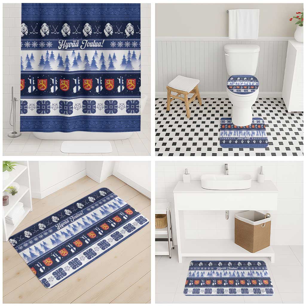 Finland Christmas Bathroom Set Suomen Tasavalta Hyvaa Joulua - Wonder Print Shop