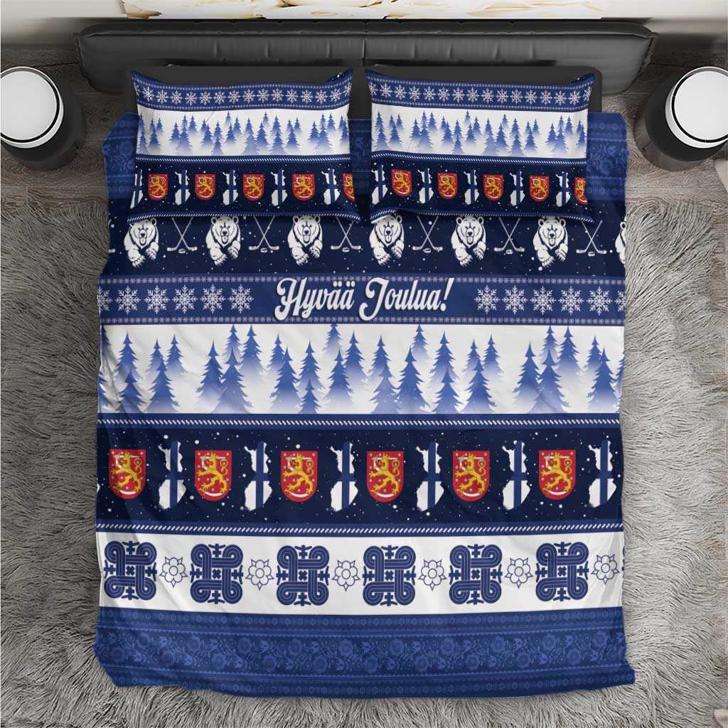 Finland Christmas Bedding Set Suomen Tasavalta Hyvaa Joulua - Wonder Print Shop