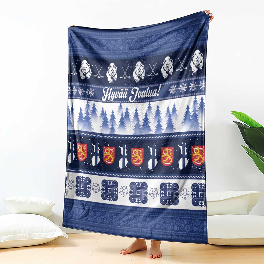 Finland Christmas Blanket Suomen Tasavalta Hyvaa Joulua - Wonder Print Shop
