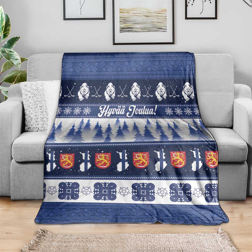 Finland Christmas Blanket Suomen Tasavalta Hyvaa Joulua - Wonder Print Shop