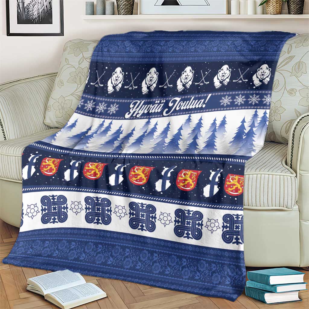 Finland Christmas Blanket Suomen Tasavalta Hyvaa Joulua - Wonder Print Shop