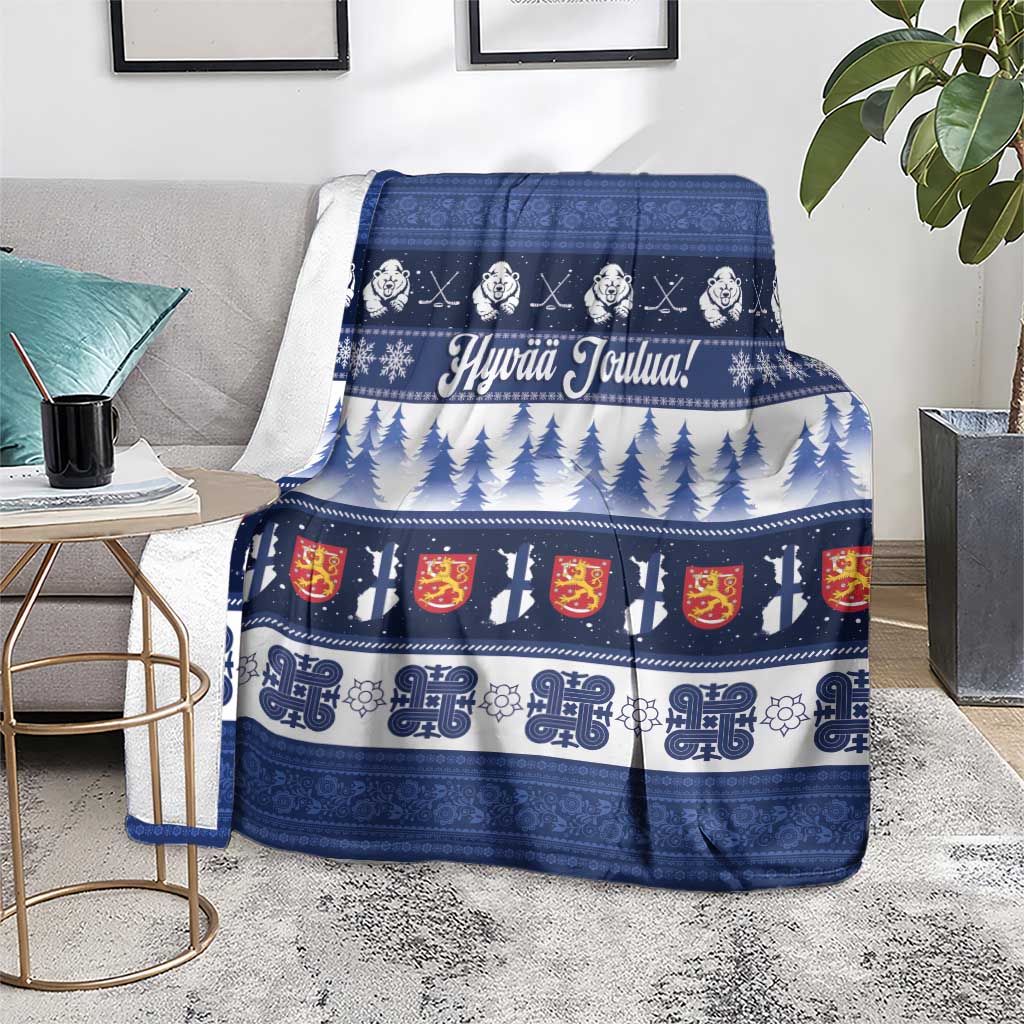 Finland Christmas Blanket Suomen Tasavalta Hyvaa Joulua - Wonder Print Shop