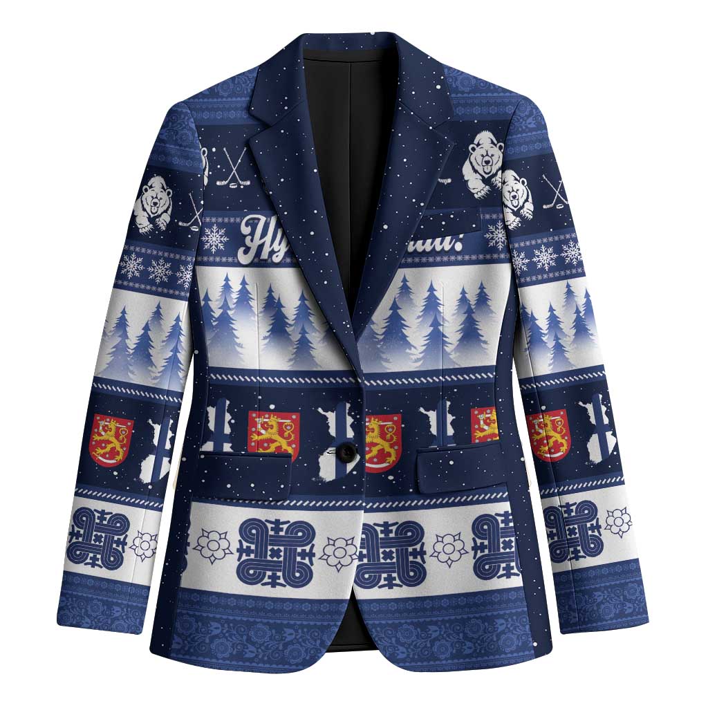 Finland Christmas Blazer Suomen Tasavalta Hyvaa Joulua - Wonder Print Shop