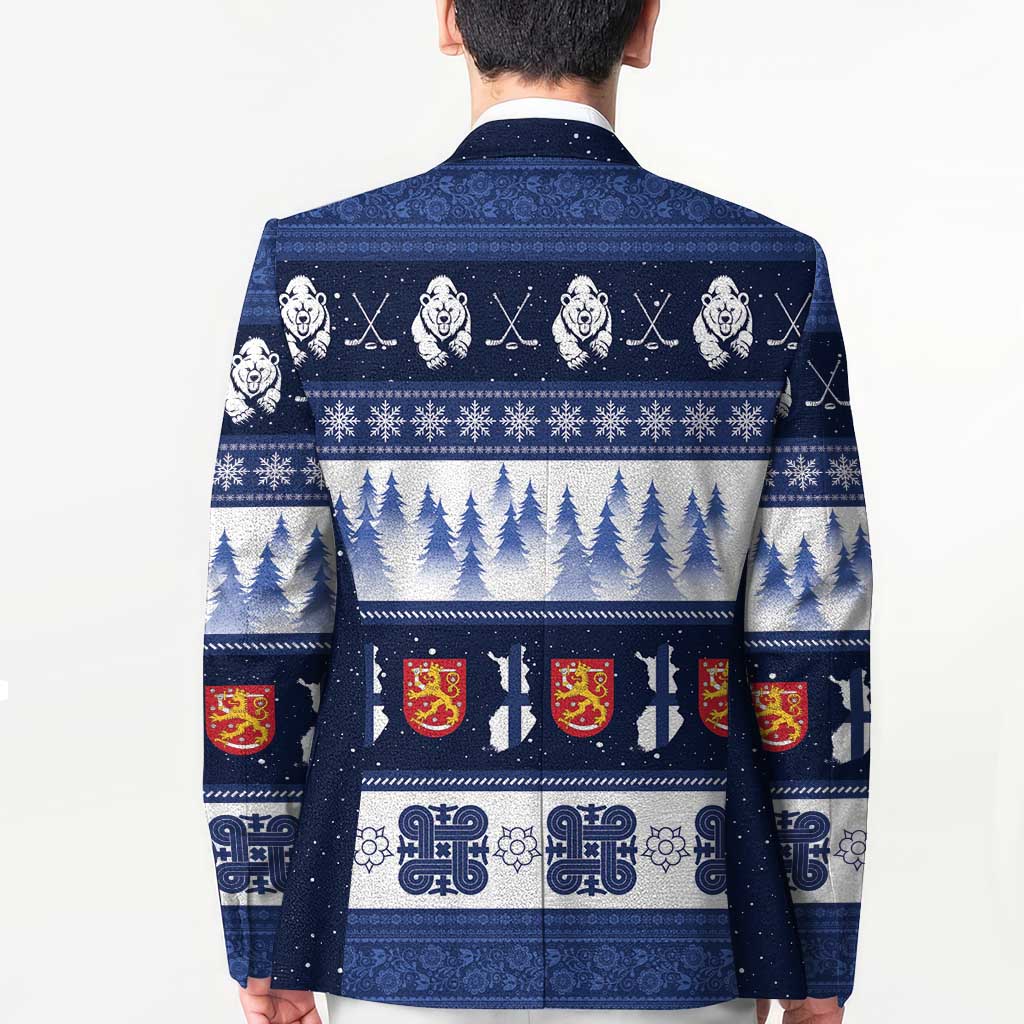 Finland Christmas Blazer Suomen Tasavalta Hyvaa Joulua - Wonder Print Shop
