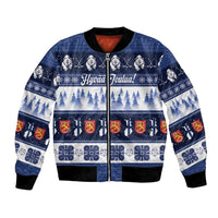 Finland Christmas Bomber Jacket Suomen Tasavalta Hyvaa Joulua - Wonder Print Shop