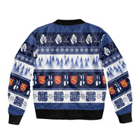 Finland Christmas Bomber Jacket Suomen Tasavalta Hyvaa Joulua - Wonder Print Shop