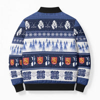 Finland Christmas Bomber Puffer Jacket Suomen Tasavalta Hyvaa Joulua - Wonder Print Shop