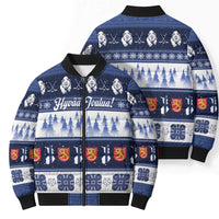 Finland Christmas Bomber Puffer Jacket Suomen Tasavalta Hyvaa Joulua - Wonder Print Shop