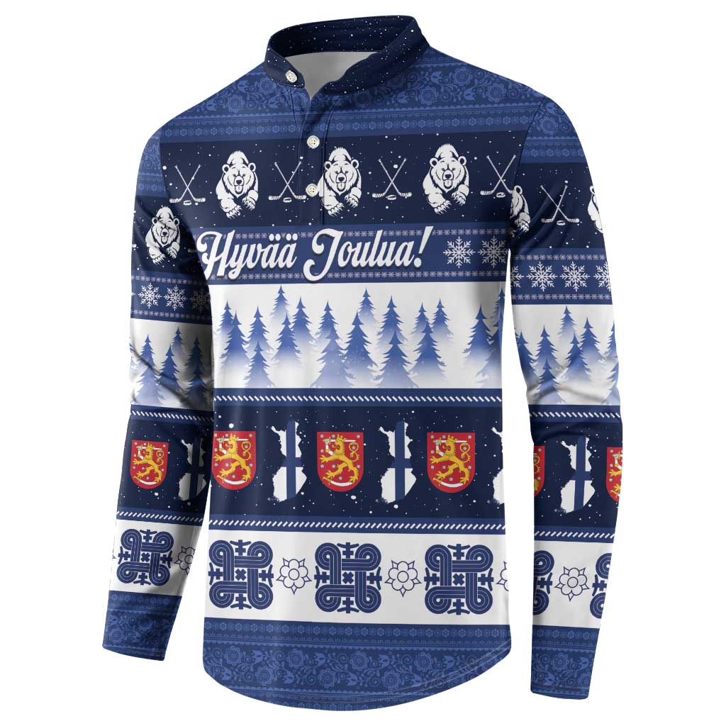Finland Christmas Button Sweatshirt Suomen Tasavalta Hyvaa Joulua - Wonder Print Shop