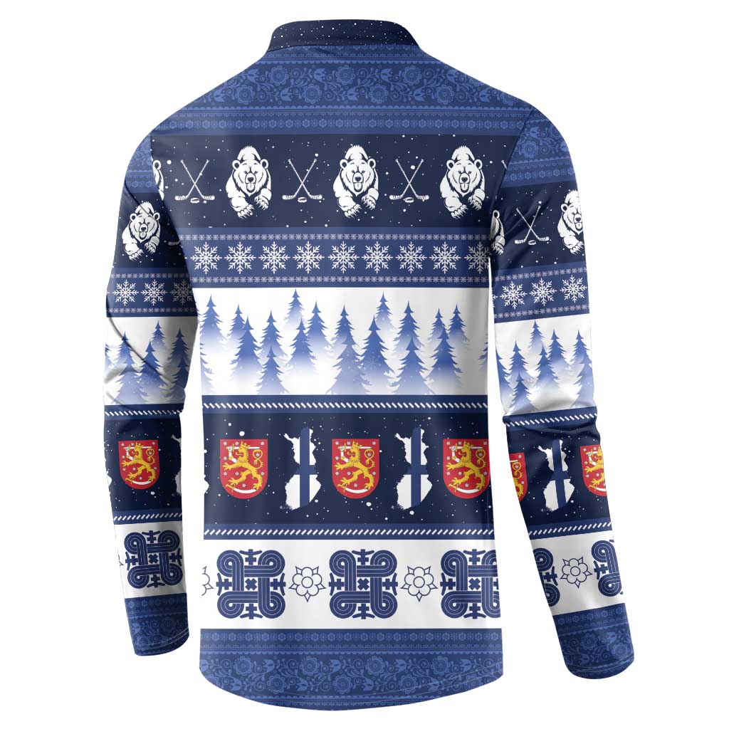 Finland Christmas Button Sweatshirt Suomen Tasavalta Hyvaa Joulua - Wonder Print Shop