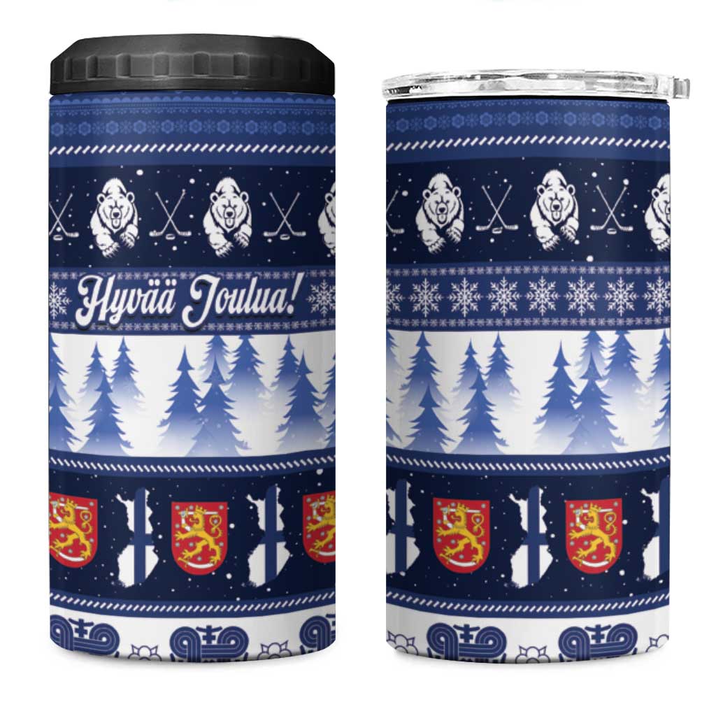 Finland Christmas 4 in 1 Can Cooler Tumbler Suomen Tasavalta Hyvaa Joulua - Wonder Print Shop