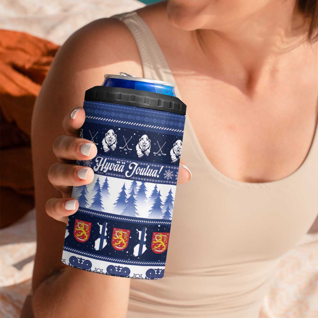 Finland Christmas 4 in 1 Can Cooler Tumbler Suomen Tasavalta Hyvaa Joulua - Wonder Print Shop