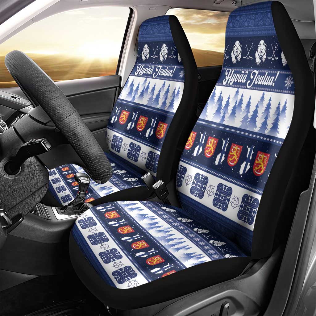 Finland Christmas Car Seat Cover Suomen Tasavalta Hyvaa Joulua - Wonder Print Shop