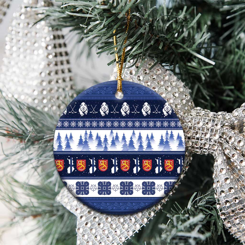 Finland Christmas Ceramic Ornament Suomen Tasavalta Hyvaa Joulua - Wonder Print Shop