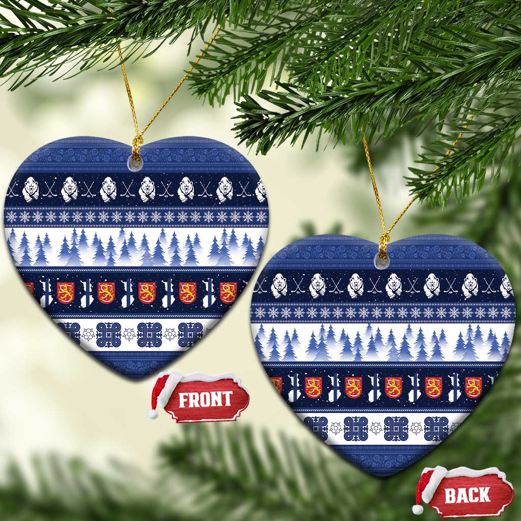 Finland Christmas Ceramic Ornament Suomen Tasavalta Hyvaa Joulua - Wonder Print Shop