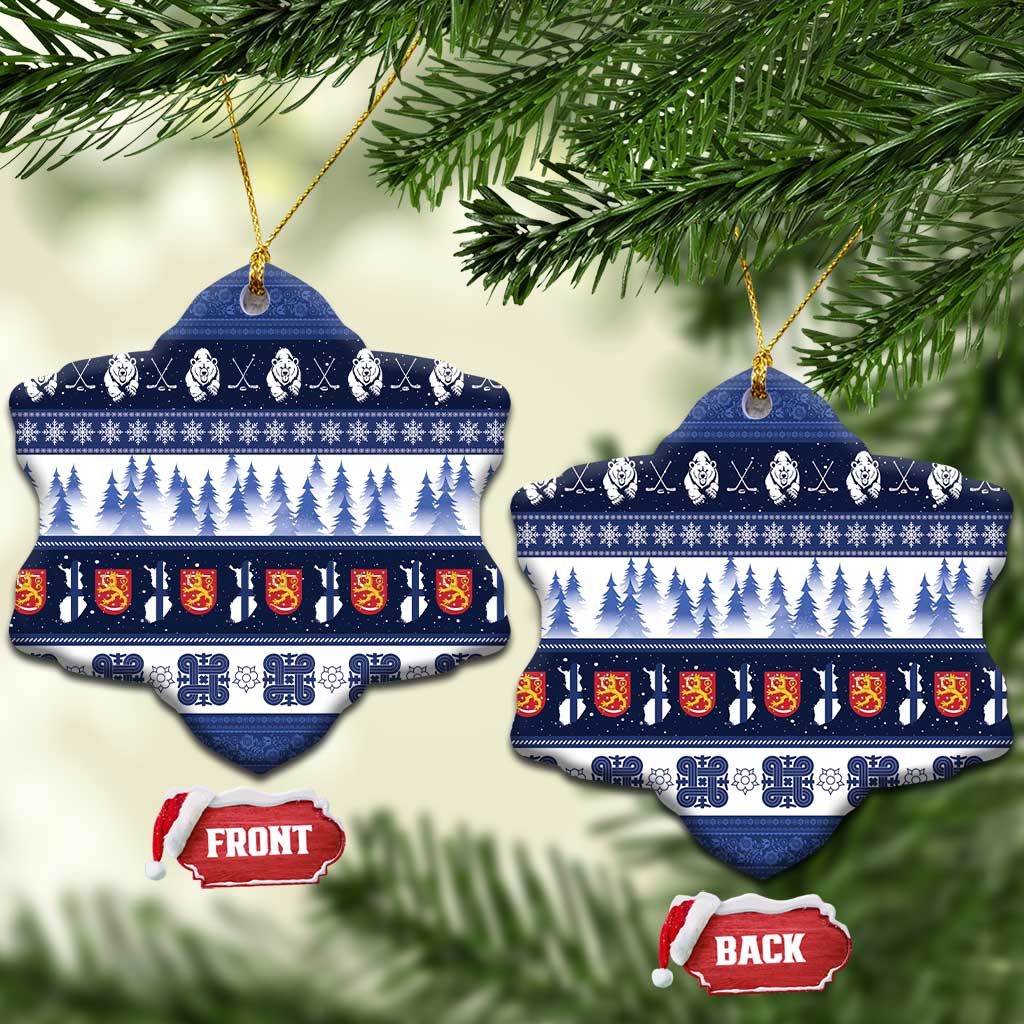 Finland Christmas Ceramic Ornament Suomen Tasavalta Hyvaa Joulua - Wonder Print Shop