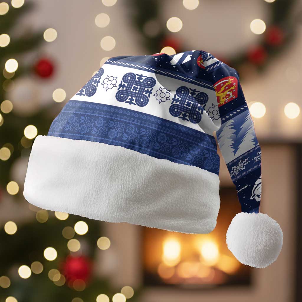 Finland Christmas Santa Hat Suomen Tasavalta Hyvaa Joulua - Wonder Print Shop