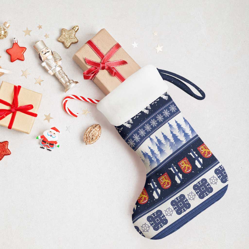 Finland Christmas Stocking Suomen Tasavalta Hyvaa Joulua - Wonder Print Shop