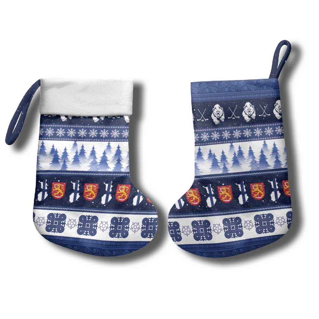 Finland Christmas Stocking Suomen Tasavalta Hyvaa Joulua - Wonder Print Shop