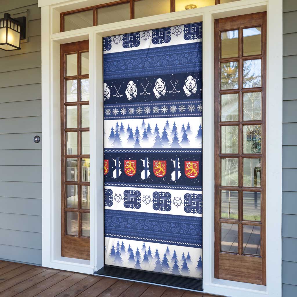 Finland Christmas Door Cover Suomen Tasavalta Hyvaa Joulua - Wonder Print Shop