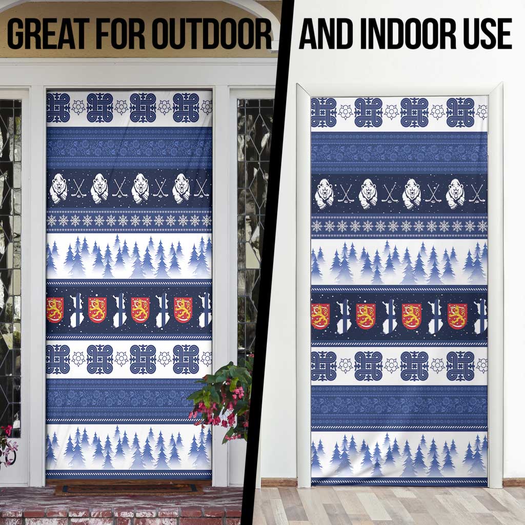 Finland Christmas Door Cover Suomen Tasavalta Hyvaa Joulua - Wonder Print Shop