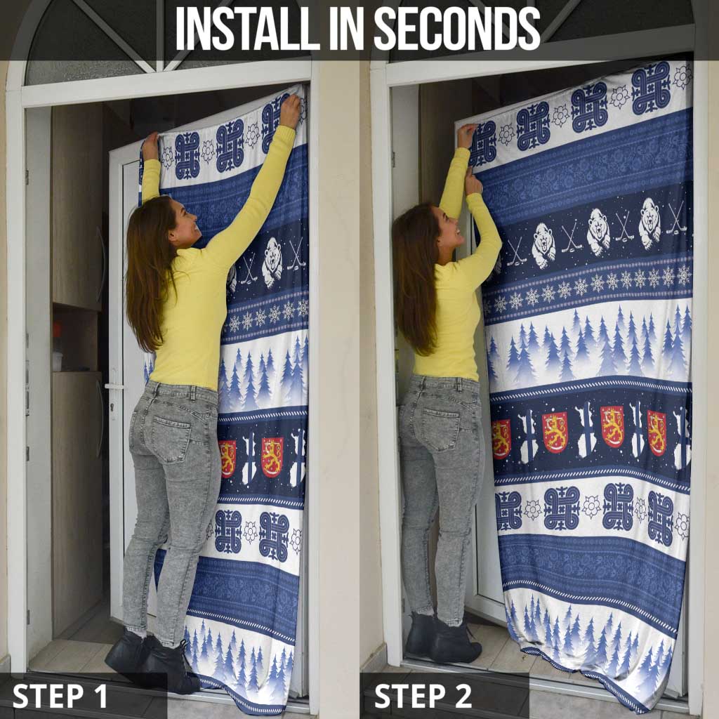 Finland Christmas Door Cover Suomen Tasavalta Hyvaa Joulua - Wonder Print Shop