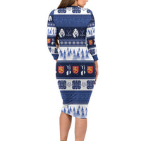 Finland Christmas Family Matching Long Sleeve Bodycon Dress and Hawaiian Shirt Suomen Tasavalta Hyvaa Joulua - Wonder Print Shop