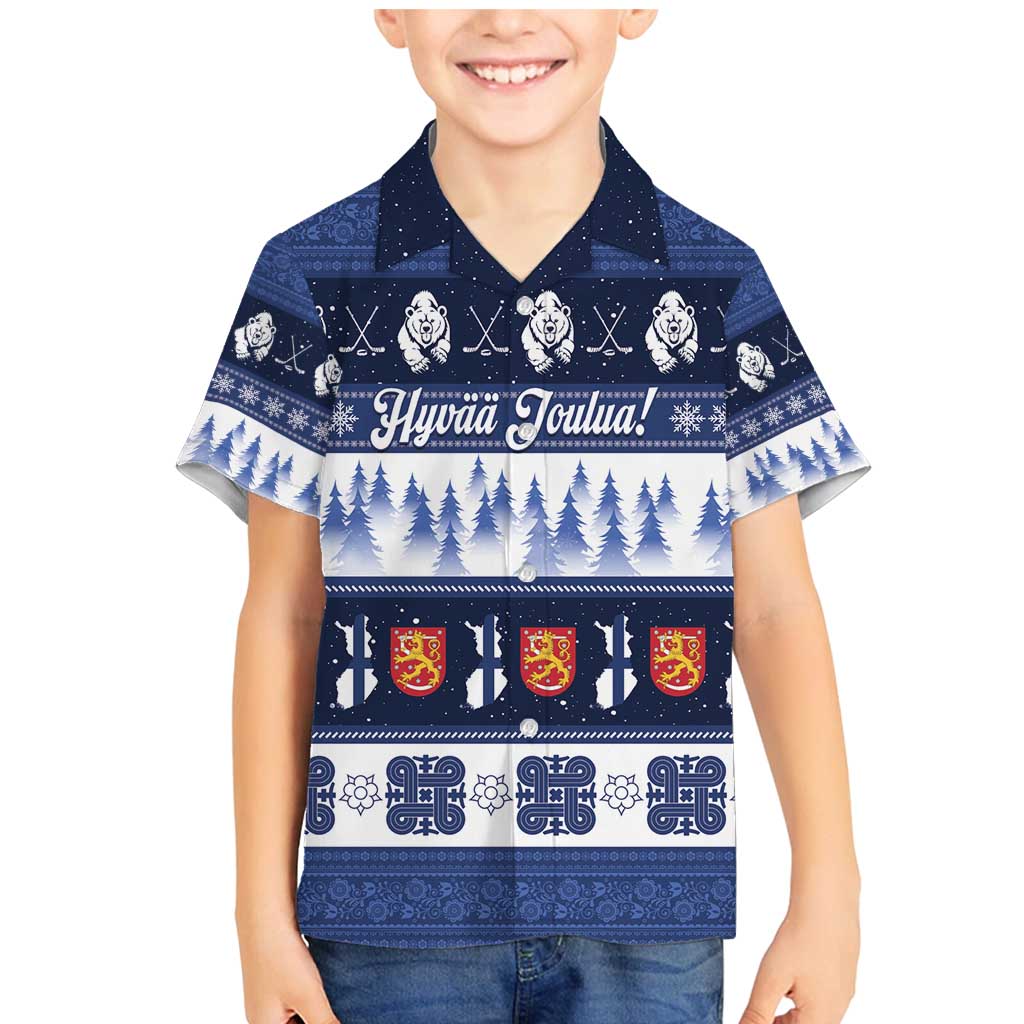 Finland Christmas Family Matching Mermaid Dress and Hawaiian Shirt Suomen Tasavalta Hyvaa Joulua - Wonder Print Shop